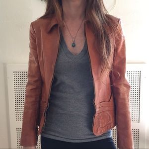 Vintage Tan Leather Jacket